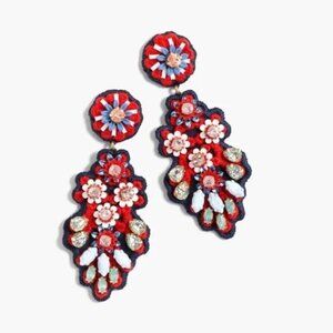 J.Crew Embroidered Crystal Earrings